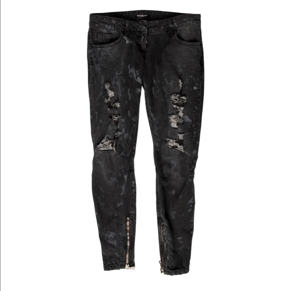 Balmain Mid-Rise Skinny-Leg Jeans